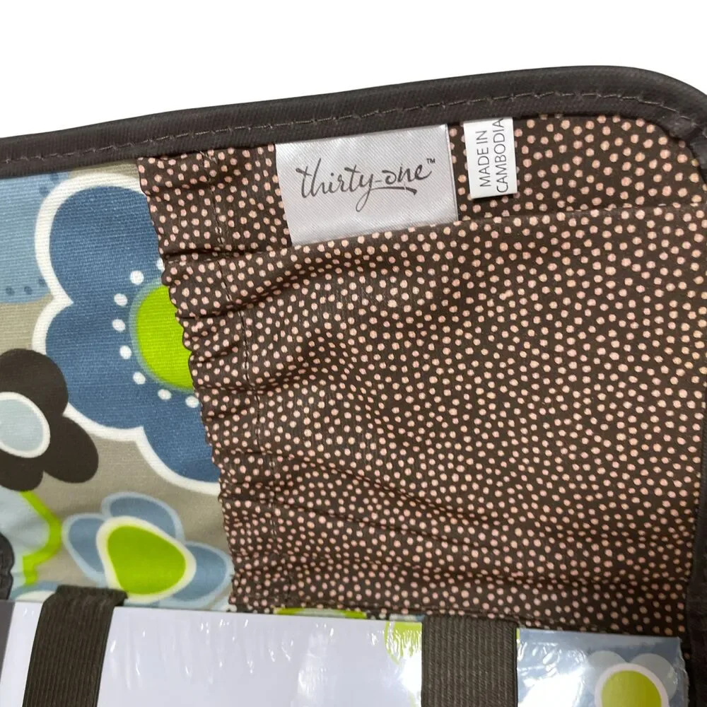 Thirty-One Fold &*‎ Go Organizer NEW Green Teal Floral